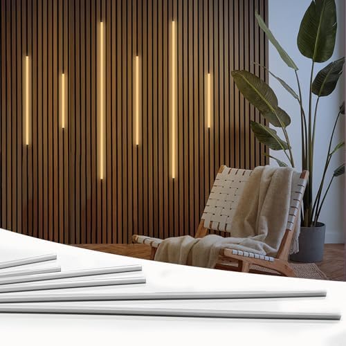 HAMRVL LED Recessed Lighting for Wall Panels, Dimmable Self-Adhesive 3000K Slat by HAMRVL