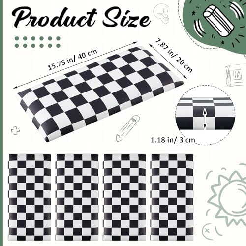 4 Pack Wall Padding Headboard 15.75" x 7.87" x 1.18" Black White Checkered - Image 2