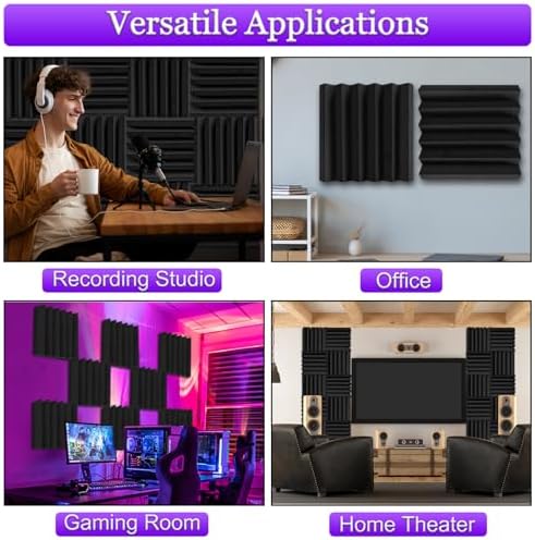 TroyStudio Thick Acoustic Foam Panels, Dense Soundproof Padding Tile, Recording - Image 5