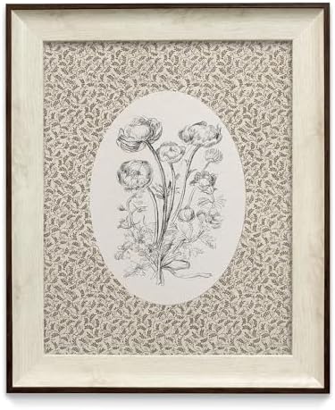 razliubit Vintage Botanical Wall Art, Framed Floral Canvas Print, 10x12 Inch by razliubit