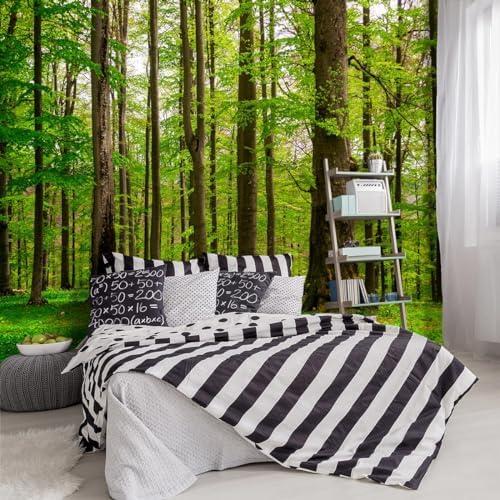 -Green Forest Landscapes Woodland Tree Fabric Wallpaper Living Room Bedroom by YIHWM-PurchaseNow