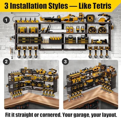 XLarge 64''W Power Tool Organizer Wall Mount, Charging Station - Image 5
