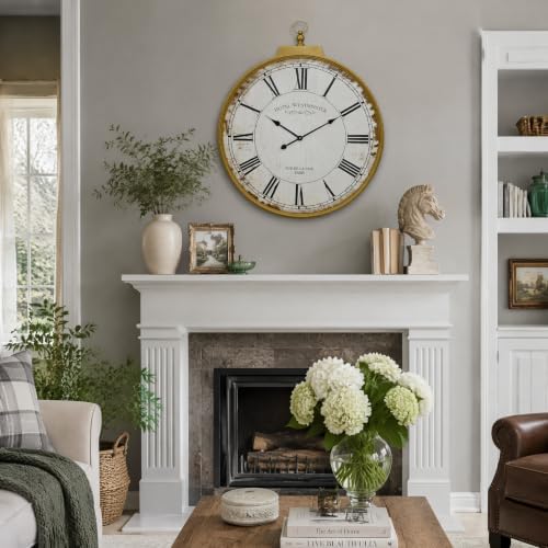 Oversized Vintage Wall Clock, 36 Inch Rustic Farmhouse - Image 6