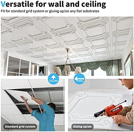 Art3d 12-Pack Waterproof PVC Drop Ceiling Tiles, 24 x 24 in - Image 6