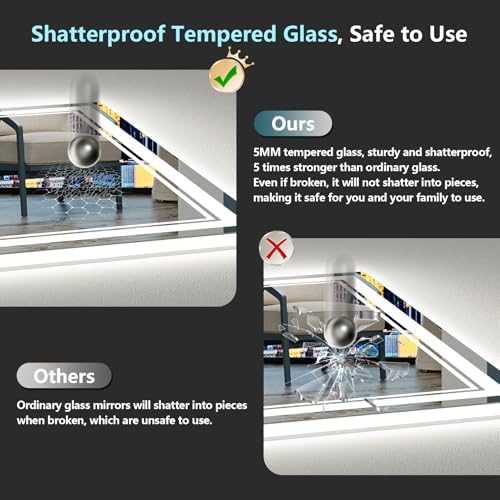 24x36 LED Bathroom Mirror, Backlit & Front Lit Lighted Mirror - Image 6