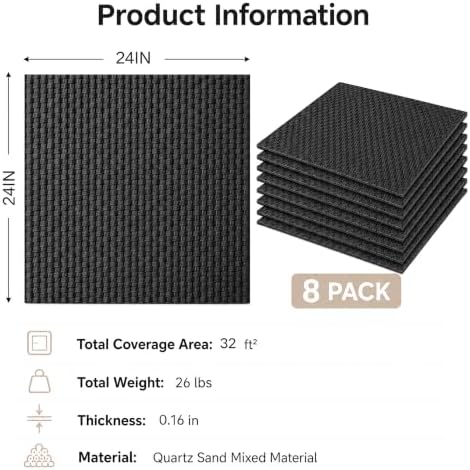 VooBang 8-Pack 3D Wall Panels, Quartz Sand Mixed Material, Bendable & Cut-Free - Image 2