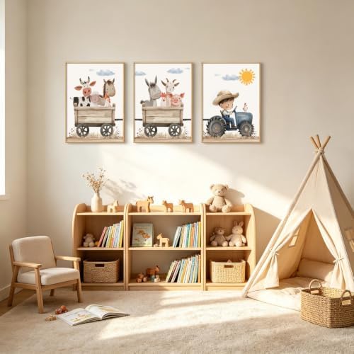 Farm Nursery Animal Wall Art Decor Baby Kids Room Poster Boy Tractor Prints - Image 5