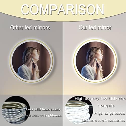 Gold Bathroom Round LED Mirror - Image 5