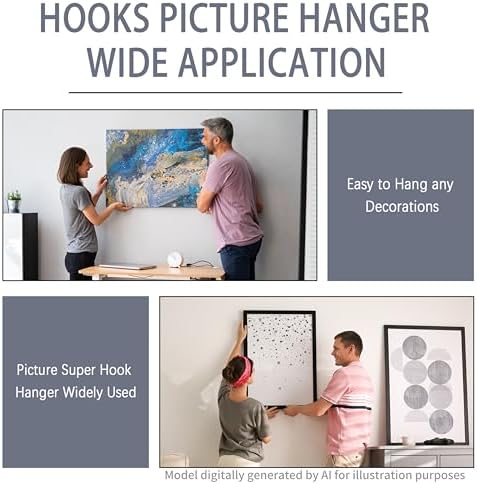 Picture Hangers Hooks 20Pcs, Heavy Duty Drywall Hooks Holds Up to 100 lbs - Image 5