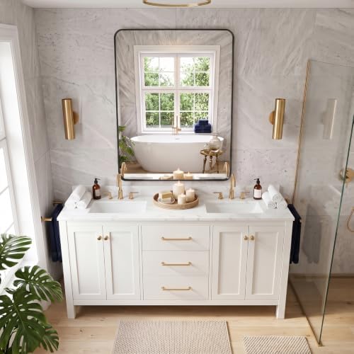 Bathroom Mirror for Wall, 40x30 Inch HD Tempered Glass Vanity Mirror - Image 3