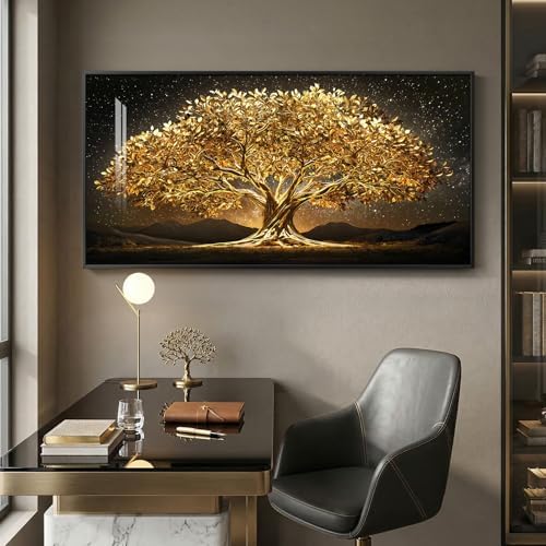 Large Framed Black and Gold Tree of Life Wall Art - Image 6