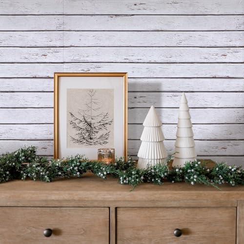 COMSTICKC 3D Faux Wood Wall Sticker Peel and Stick Shiplap - Image 2