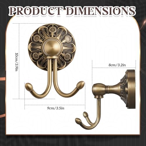 Yaocom 2 Pack Antique Towel Hooks Wall Mounted - Image 2