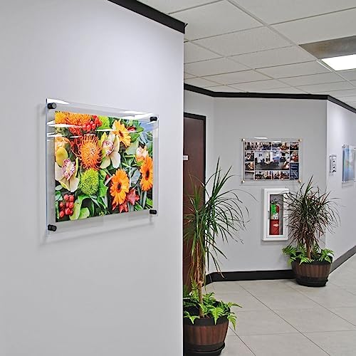 Azar Displays 105530-BLK Acrylic Floating Double Panel Wall Frame, Overall - Image 3
