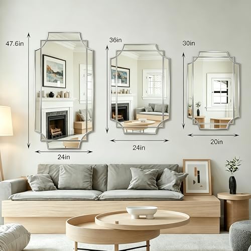 47"x24" Large Rectangle Beveled Mirror - Image 6