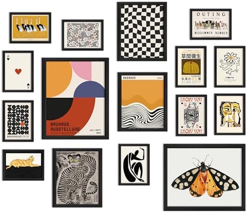 ANERZA 16 PCS Wall Art Unframed Eclectic Wall Art Decor, Modern Maximalist Wall by ANERZA