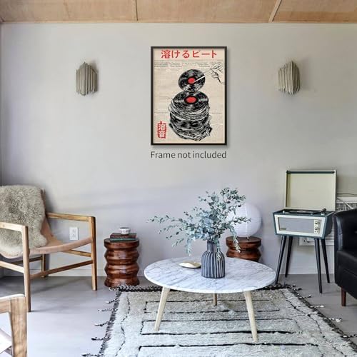 Japanese Vintage Music Poster Retro Newspaper Aesthetic Wall Art Melting Vinyl - Image 3
