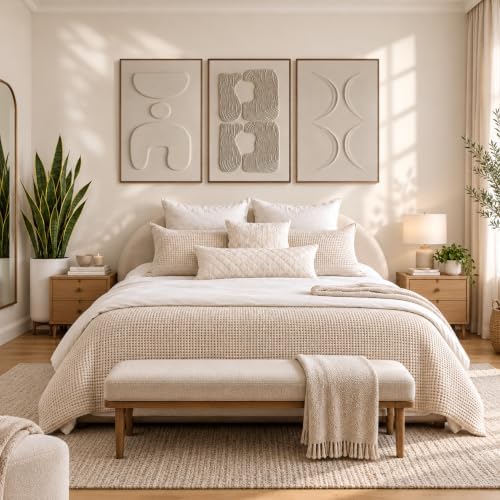 Thalasse Large 3-Piece 3D Textured Wall Art - Image 2