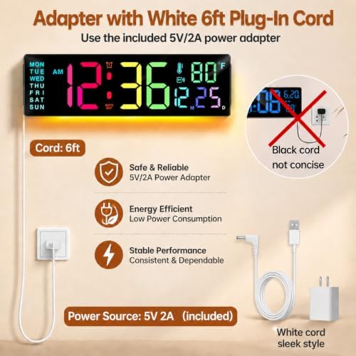 Soobest 14.2 Inch Digital Wall Clock - Image 3