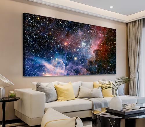 arteWOODS Canvas Wall Art Galaxy Nebula Starry Cosmic Painting Pictures by arteWOODS
