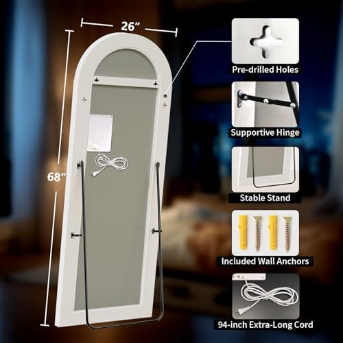 68" x 26" Arched Full Length Mirror - Image 3