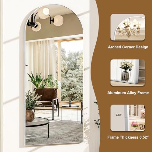 HARRITPURE 56"x21" Arched Full Length Mirror Floor Mirrors - Image 3