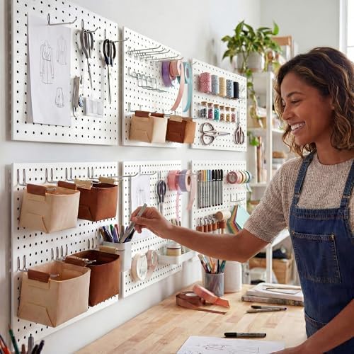 Spampur 6 Pack Peg Board Organizer, Includes Metal PegBoard and Accessories - Image 2
