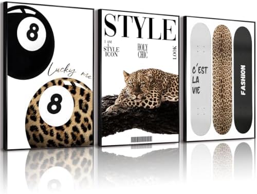 Cheetah Wall Art Leopard Room Decor Pictures Aesthetic Poster Trendy Prints by Youillne