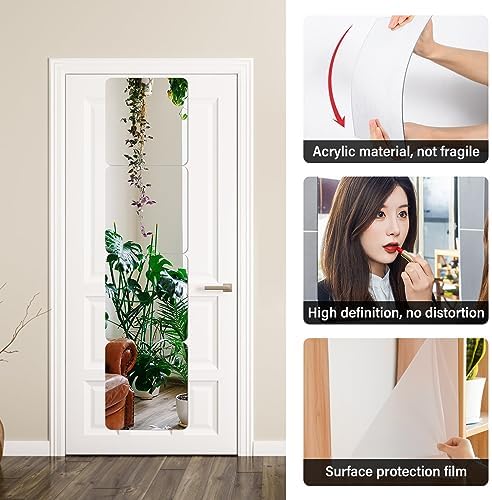 Fantasyon 4 Pieces Flexible Mirror Sheets, 2mm Thickness Decorative Self - Image 3