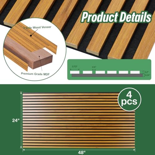 NeatiEase 4Pcs Acoustic Wood Panels - Image 2