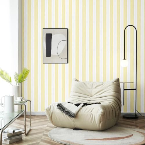 Yellow Stripe Peel and Stick Wallpaper 15.7" x 1180" - Image 5