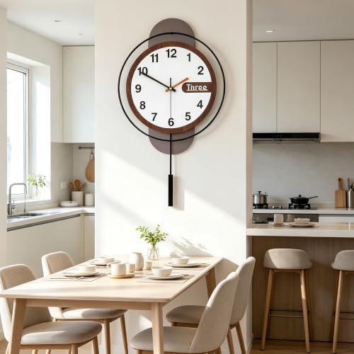 Large Wall Clock Acrylic Wood Silent Battery - Image 7