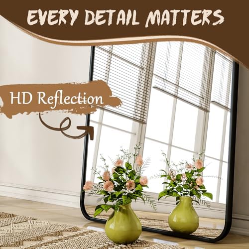 XRAMFY 76"x34" Floor Full Length Mirror Standing Full Body Rounded Corner - Image 6