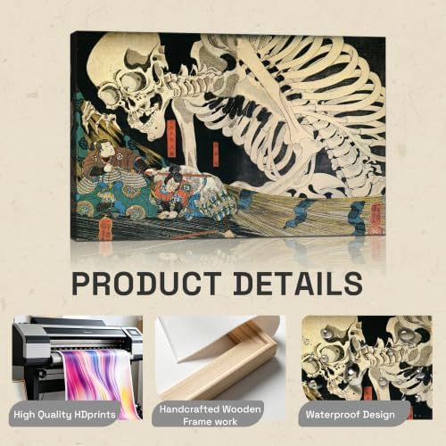 msspart Utagawa Kuniyoshi Canvas Wall Art Japanese Ukiyoe-E Skeleton Artwork - Image 4