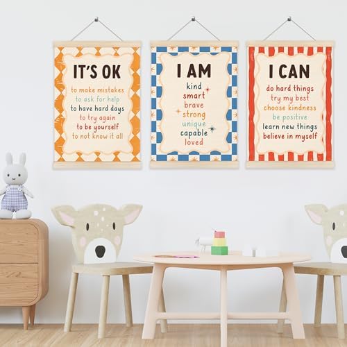 Koesus Inspirational Classroom Checkered Striped Wall Art Poster Hanger Frame - Image 5