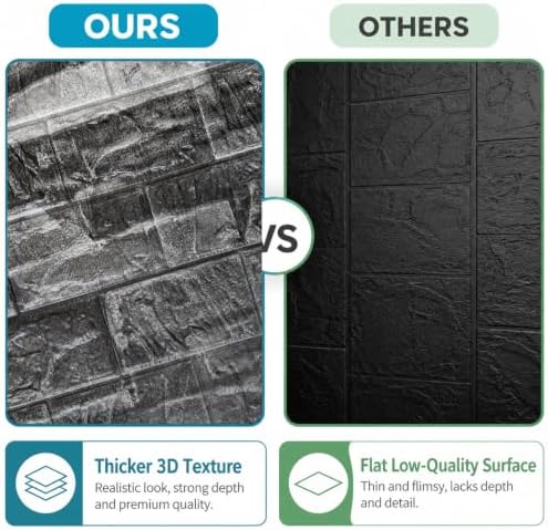 3D Wall Panels Peel and Stick Faux Foam Brick Wallpaper Covering - Image 6