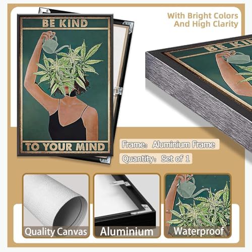 Vintage Mental Health Be Kind To Your Mind Posters Green Background Abstract - Image 7