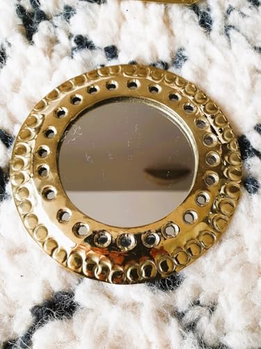 Set of 5 Small Decorative Wall Mirrors – Gold Brass Handmade Mirror Set | Round - Image 4