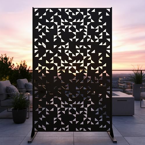 Metal Privacy Screen Outdoor 6FT – Laser-Cut Geometric Mosaic Decorative Steel by TALLYVERUS