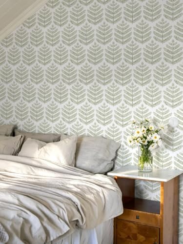 Orainege Peel and Stick Wallpaper Green Leaf Wallpaper Boho - Image 3