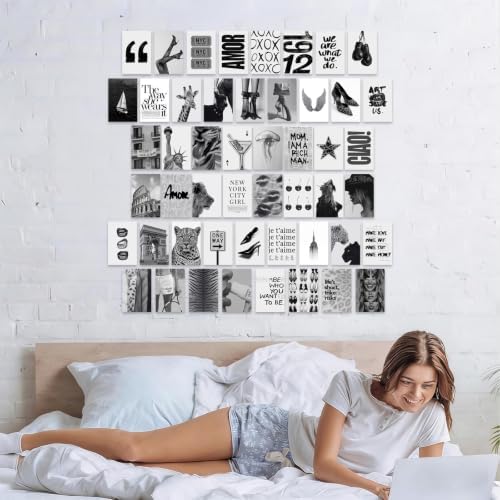 KBKBART 50 Pcs Black and White Wall Collage Kit - Image 5