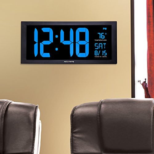 AcuRite 18" Blue LED Digital Indoor Clock - Image 5