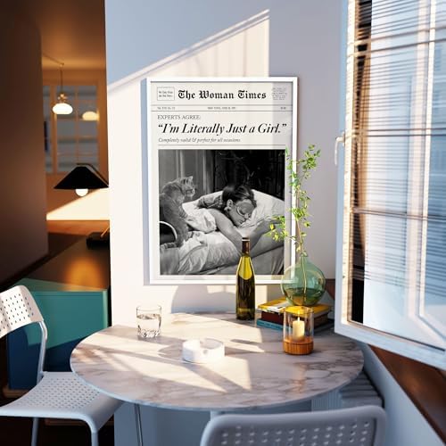 Trendy Newspaper Wall Art 8x12in White Framed Fashion Black and White Decor - Image 6