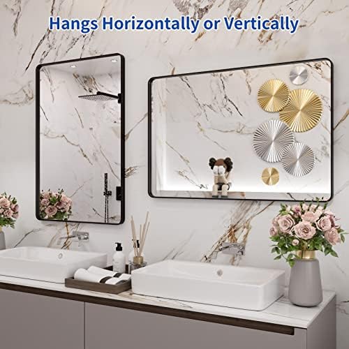 WEER Black Bathroom Vanity Mirror 24X36 Inch - Image 5
