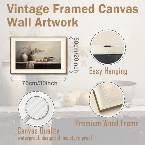 ASTRDECOR Framed Kitchen Wall Art Prints, Rustic Kitchen Farmhouse Wall Decor - Image 2