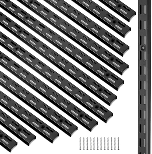 MorningRo 12 Pack 47.5" Dual Track Shelving Rail, Dual Slot Upright by MorningRo