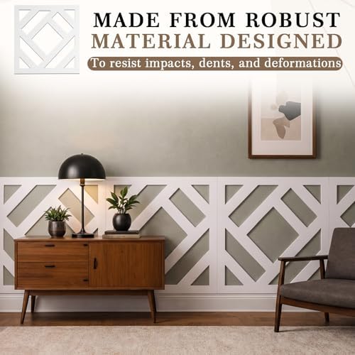 Threehoney 10 Pack Wainscoting Panels 24 x 24 Inch, Covers 40 Ft², Paintable 3D - Image 6