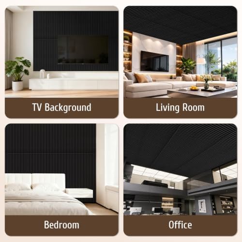 12 Pcs 3D PVC Slat Wall Panels, 2x4 FT Ceiling Panels, Drop Ceiling Tiles - Image 6