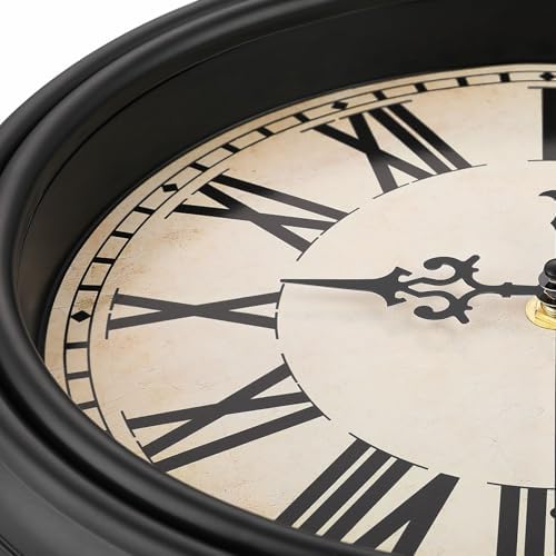 Plumeet Retro Wall Clock, Roman Numerals, Battery Operated - Image 2