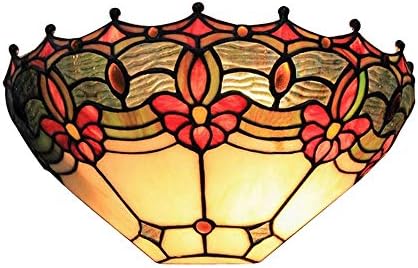 LITFAD Tiffany Style Wall Light Fixtures Floral Multi-Colors Hallway Wall Sconce by LITFAD
